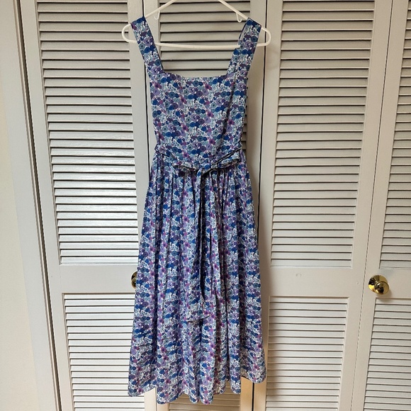 J. Crew Dresses & Skirts - J. Crew Liberty Print Cotton Dress Adjustable Straps Open Back Pockets Size 6